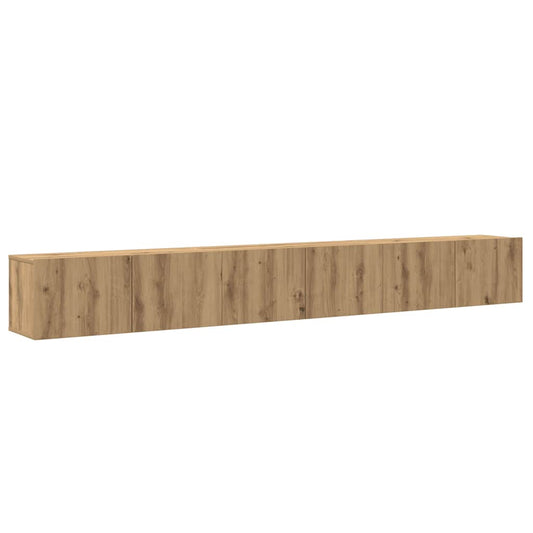 3 Piece TV Cabinet Set Wall-mounted Artisan Oak Engineered Wood 3 Piece TV Cabinet Set Wall-mounted Artisan Oak Engineered Wood