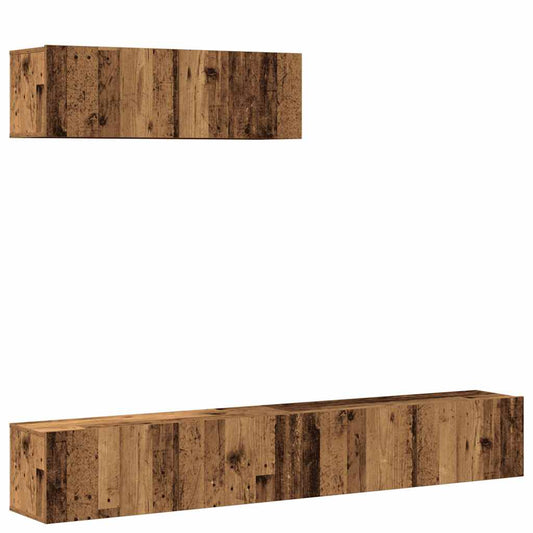3 Piece TV Cabinet Set Wall-mounted Old Wood Engineered Wood 3 Piece TV Cabinet Set Wall-mounted Old Wood Engineered Wood