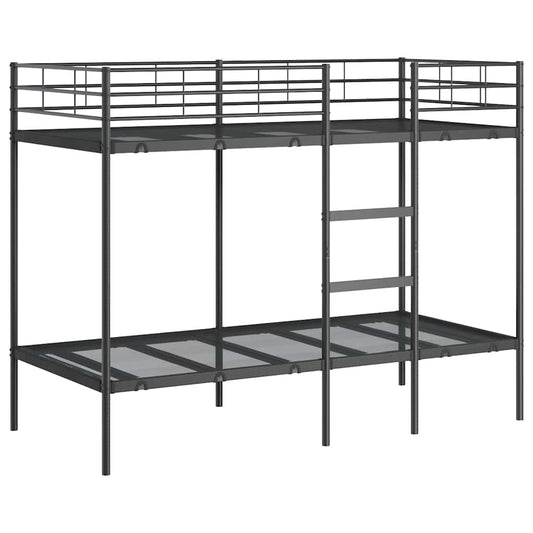Bunk Bed without Mattress Black 90x190 cm Single Steel Bunk Bed without Mattress Black 90x190 cm Single Steel