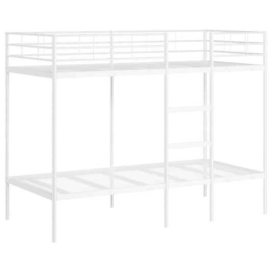 Bunk Bed without Mattress White 90x190 cm Single Steel Bunk Bed without Mattress White 90x190 cm Single Steel