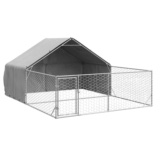 Outdoor Dog Kennel with Run 5x3x1,9 m Galvanised Steel Outdoor Dog Kennel with Run 5x3x1,9 m Galvanised Steel