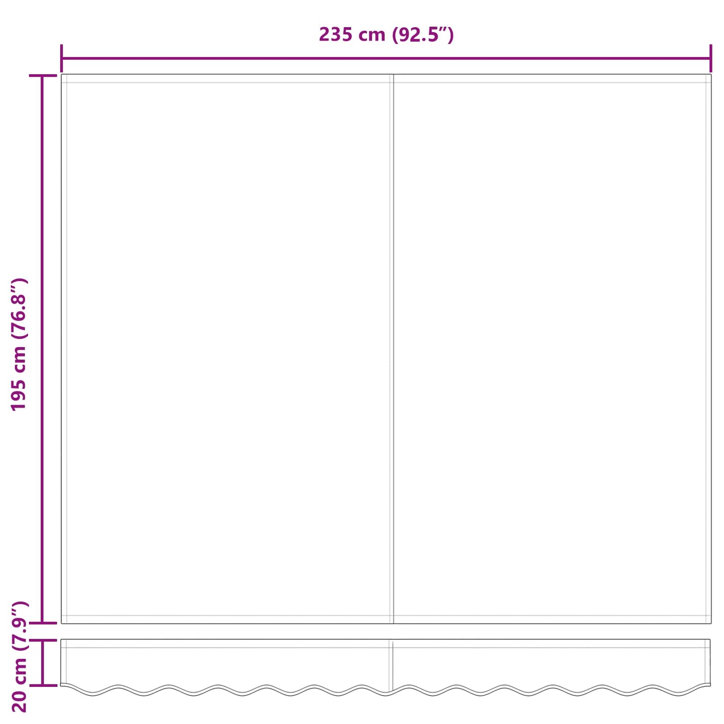 Awning Canopy Replacement for 2.5x2 m Brown Polyester
