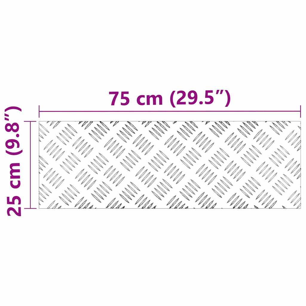 Stair Tread Rectangular 2 pcs Silver 75 x 25 cm Aluminium