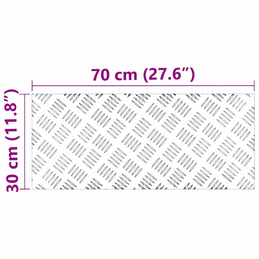Stair Tread Rectangular 4 pcs Silver 70 x 30 cm Aluminium