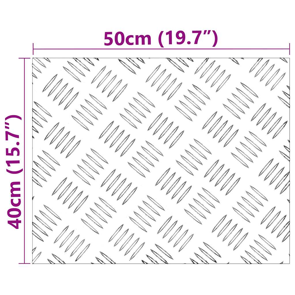 Stair Tread Rectangular 2 pcs Silver 50 x 40 cm Aluminium