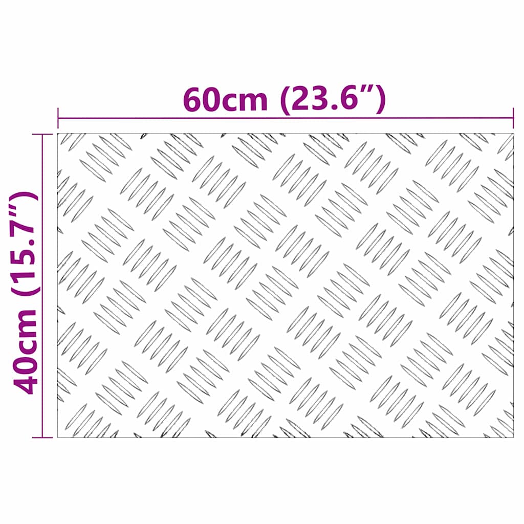 Stair Tread Rectangular 2 pcs Silver 60 x 40 cm Aluminium