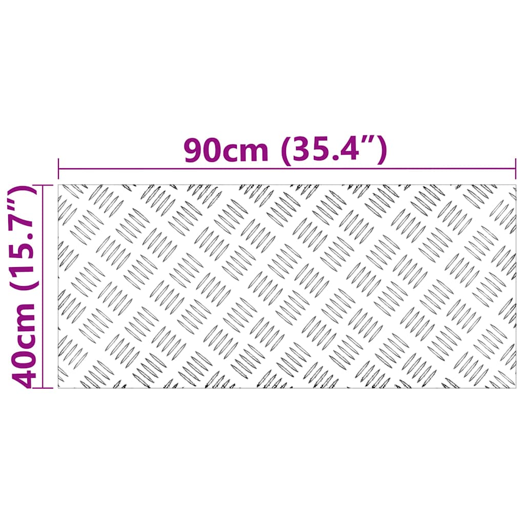 Stair Tread Rectangular 2 pcs Silver 90 x 40 cm Aluminium