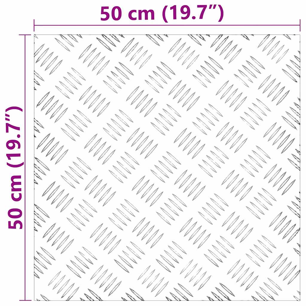 Stair Tread Square 4 pcs Silver 50 x 50 cm Aluminium