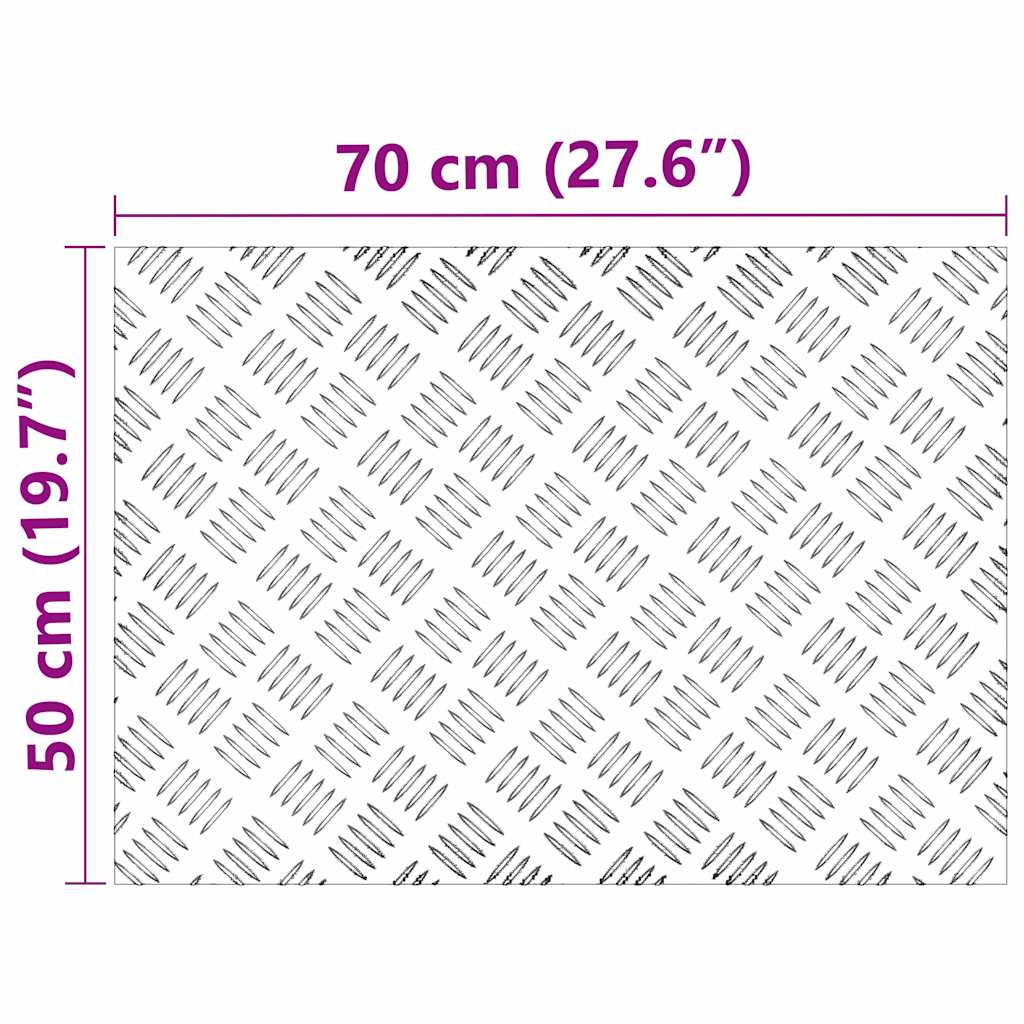 Stair Tread Rectangular 4 pcs Silver 70 x 50 cm Aluminium