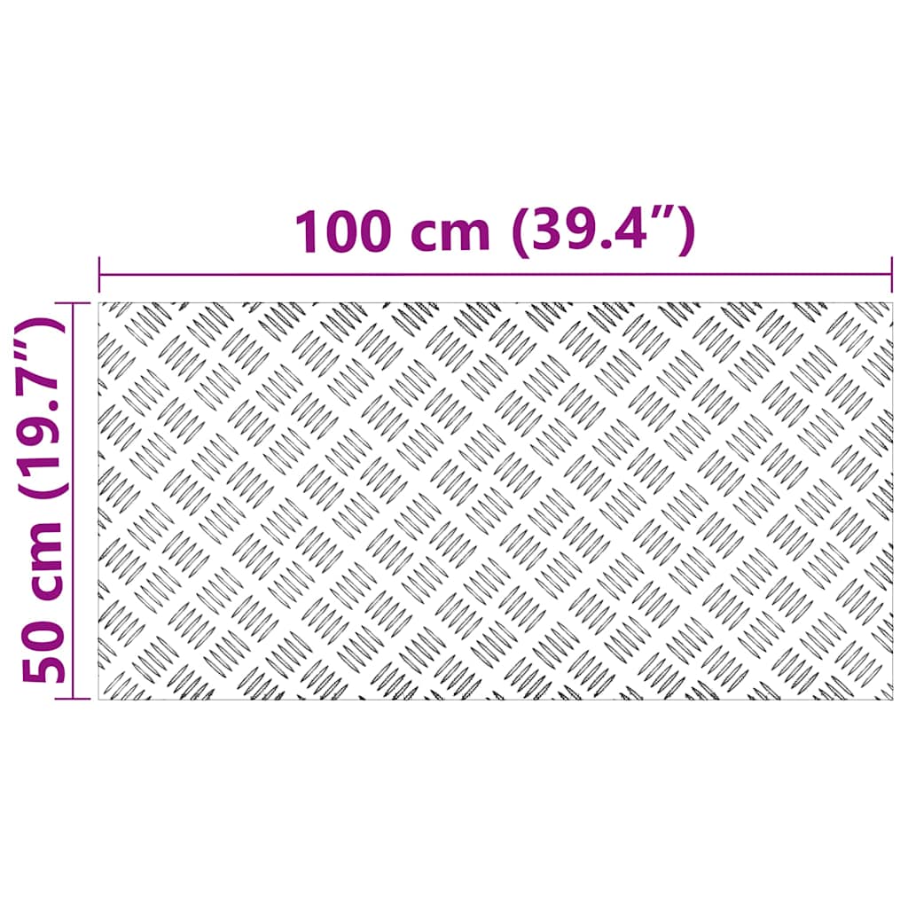 Stair Tread Rectangular 4 pcs Silver 100 x 50 cm Aluminium