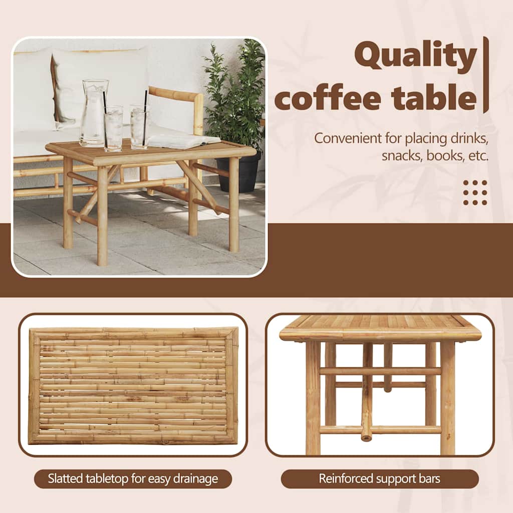 Coffee Table Brown 70 x 40 x 36 cm Bamboo