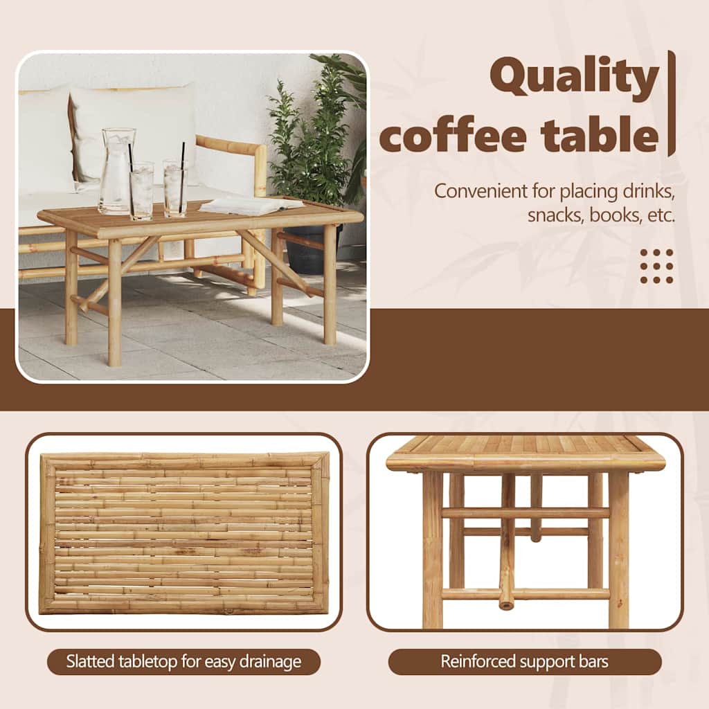 Coffee Table Brown 90 x 50 x 43 cm Bamboo