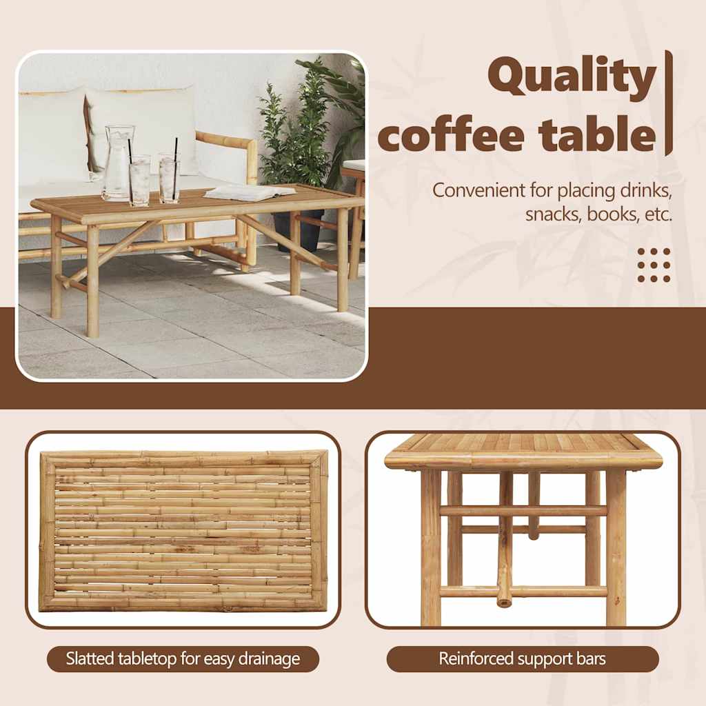 Coffee Table Brown 110 x 50 x 43 cm Bamboo