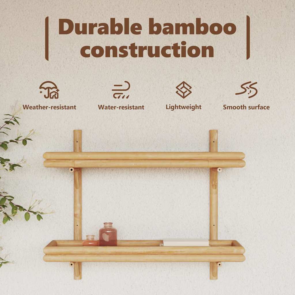 Wall Shelf with Shelf Wall-mounted Brown 75 x 26 x 60 cm Bamboo