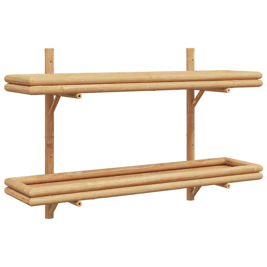 Wall Shelf with Shelf Brown 100 x 26 x 60 cm Bamboo Wall Shelf with Shelf Brown 100 x 26 x 60 cm Bamboo