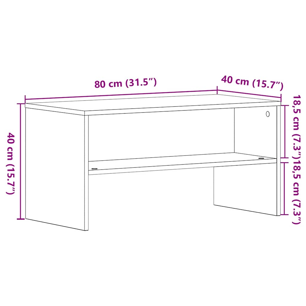TV Cabinet Black Oak 80x40x40 cm Engineered Wood