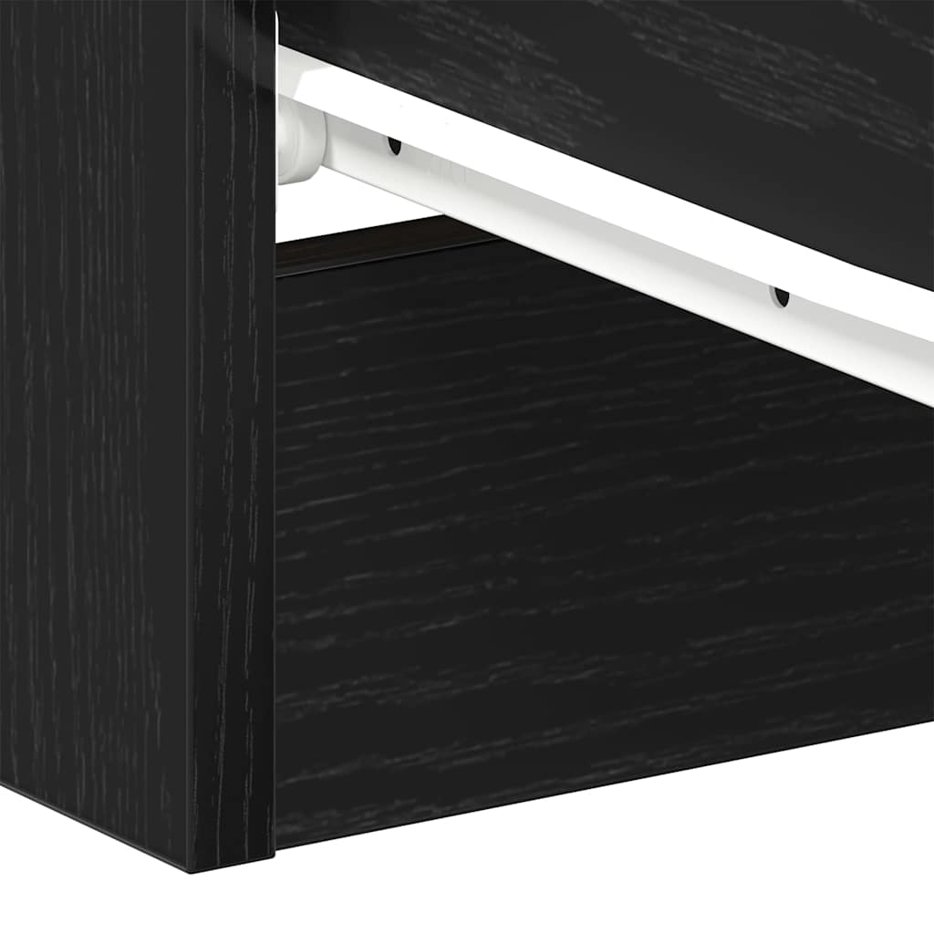 Bedside Cabinets 2 pcs Black Oak 38x35x55 cm Engineered Wood