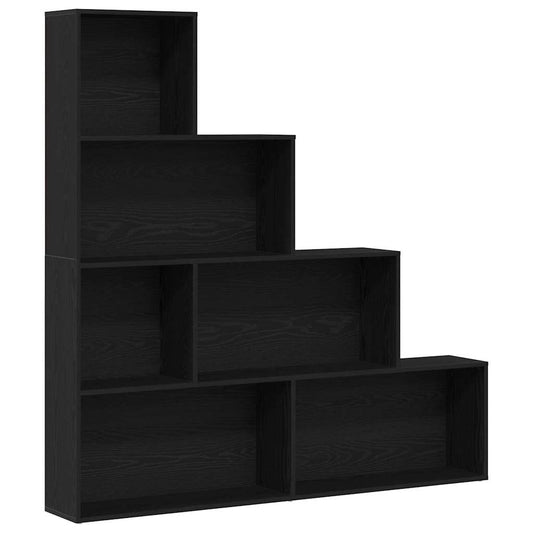 Book Cabinet 6-Tier 155 x 24 x 160 cm Engineered Wood Black Oak Book Cabinet 6-Tier 155 x 24 x 160 cm Engineered Wood Black Oak