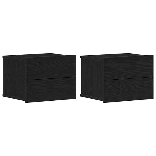 Bedside Cabinet 2 pcs Black Oak 40 x 30 x 30 cm Engineered Wood Bedside Cabinet 2 pcs Black Oak 40 x 30 x 30 cm Engineered Wood