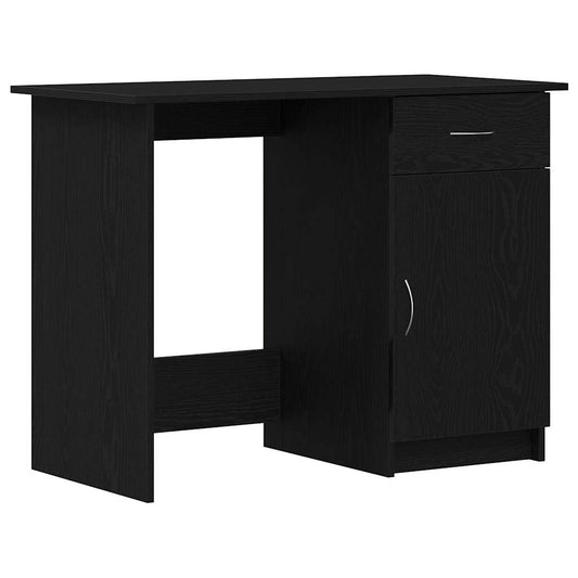 Desk with Drawer Black Oak 100 x 50 x 76 cm Engineered Wood Desk with Drawer Black Oak 100 x 50 x 76 cm Engineered Wood