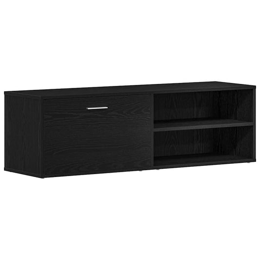 TV Cabinet Black Oak 120x34x37 cm Engineered Wood TV Cabinet Black Oak 120x34x37 cm Engineered Wood