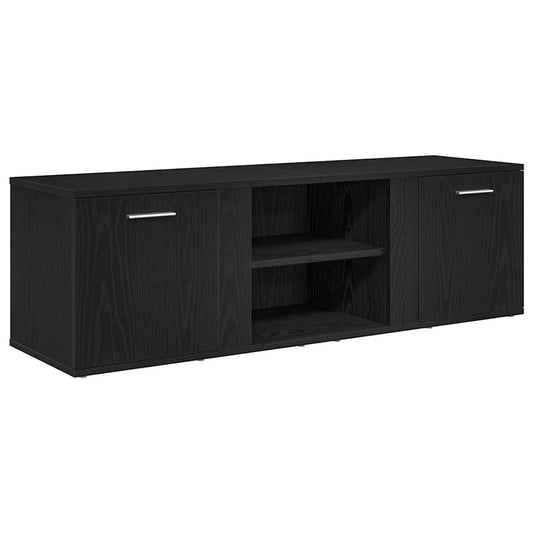 TV Cabinet Black Oak 120x34x37 cm Engineered Wood TV Cabinet Black Oak 120x34x37 cm Engineered Wood