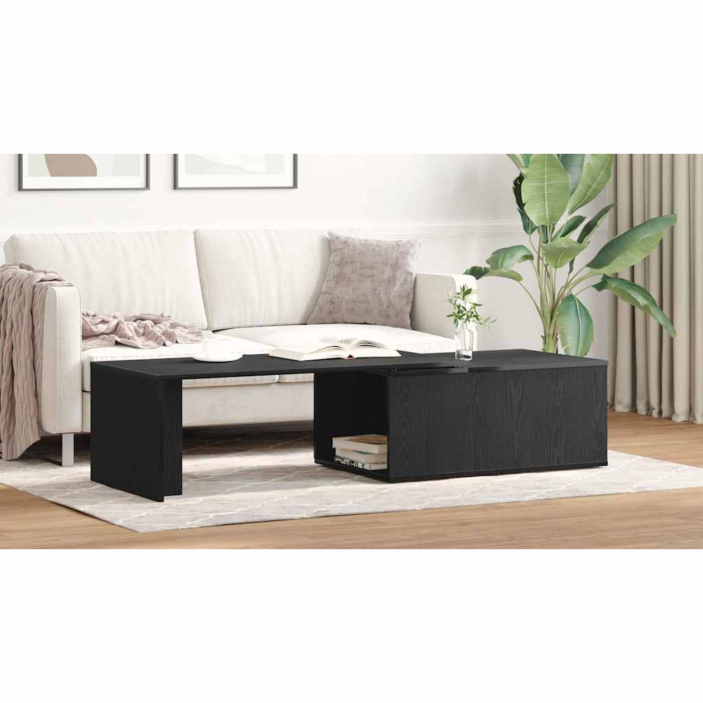 Coffee Table Black Oak 150 x 50 x 35 cm Engineered Wood