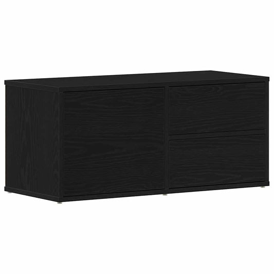 TV Cabinet Black Oak 80 x 34 x 36 cm Engineered Wood TV Cabinet Black Oak 80 x 34 x 36 cm Engineered Wood