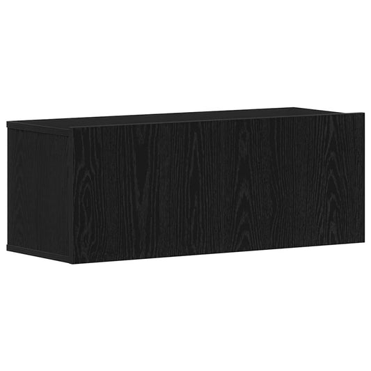 TV Cabinet Black Oak 80 x 30 x 30 cm Engineered Wood TV Cabinet Black Oak 80 x 30 x 30 cm Engineered Wood