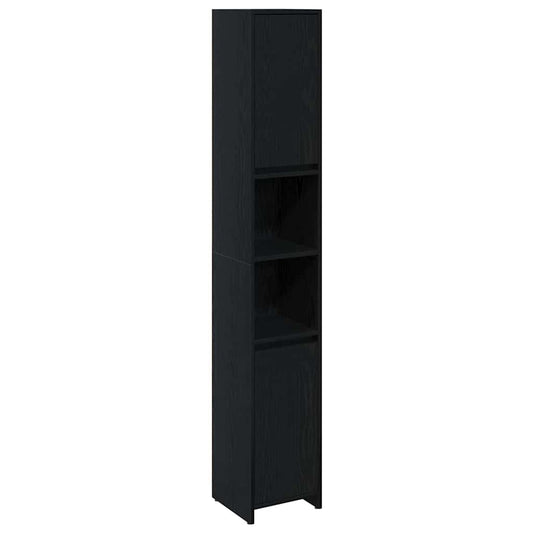 Bathroom Cabinet Black Oak 30 x 30 x 183.5 cm Engineered Wood Bathroom Cabinet Black Oak 30 x 30 x 183.5 cm Engineered Wood