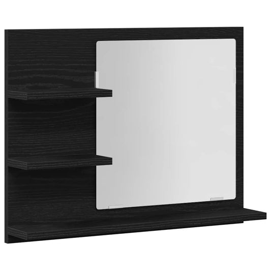 Bathroom Mirror Black Oak 60x10.5x45 cm Engineered Wood Bathroom Mirror Black Oak 60x10.5x45 cm Engineered Wood