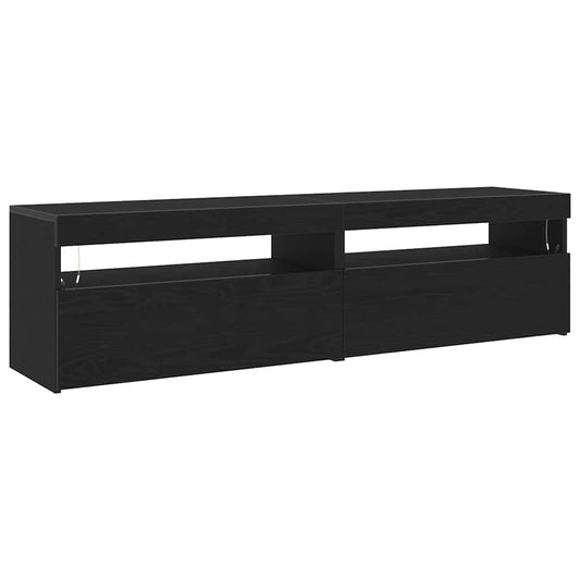 TV Cabinet 2 pcs Black Oak 75 x 35 x 40 cm Engineered Wood TV Cabinet 2 pcs Black Oak 75 x 35 x 40 cm Engineered Wood