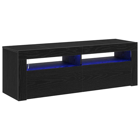 TV Cabinet with LED Black Oak 120 x 35 x 40 cm Engineered Wood TV Cabinet with LED Black Oak 120 x 35 x 40 cm Engineered Wood