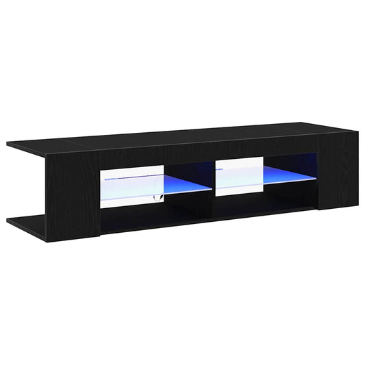 TV Cabinet Black Oak 135 x 39 x 30 cm Engineered Wood TV Cabinet Black Oak 135 x 39 x 30 cm Engineered Wood