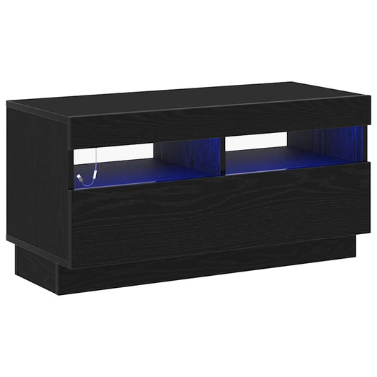 TV Cabinet Black Oak 80 x 35 x 40 cm Engineered Wood TV Cabinet Black Oak 80 x 35 x 40 cm Engineered Wood