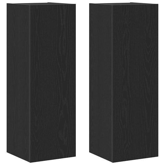 Wall TV Cabinet 2 pcs Black Oak 30.5 x 28.5 x 90 cm Wall TV Cabinet 2 pcs Black Oak 30.5 x 28.5 x 90 cm
