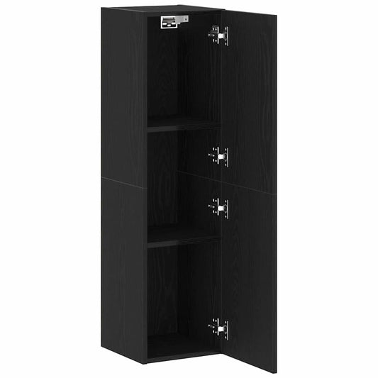 Wall TV Cabinet Black Oak 30.5 x 30 x 110 cm Engineered Wood Wall TV Cabinet Black Oak 30.5 x 30 x 110 cm Engineered Wood