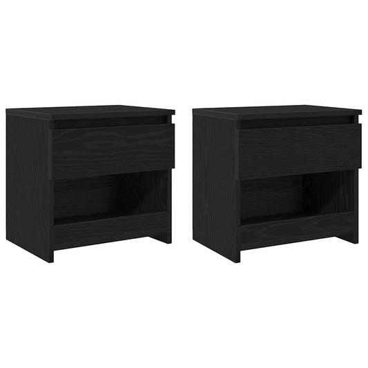 Bedside Cabinet 2 pcs Black Oak 40 x 30 x 39 cm Engineered Wood Bedside Cabinet 2 pcs Black Oak 40 x 30 x 39 cm Engineered Wood