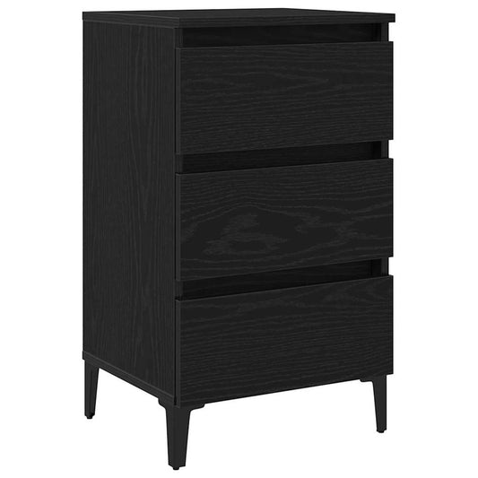 Bedside Cabinet Black Oak 40 x 35 x 69 cm Engineered Wood Bedside Cabinet Black Oak 40 x 35 x 69 cm Engineered Wood