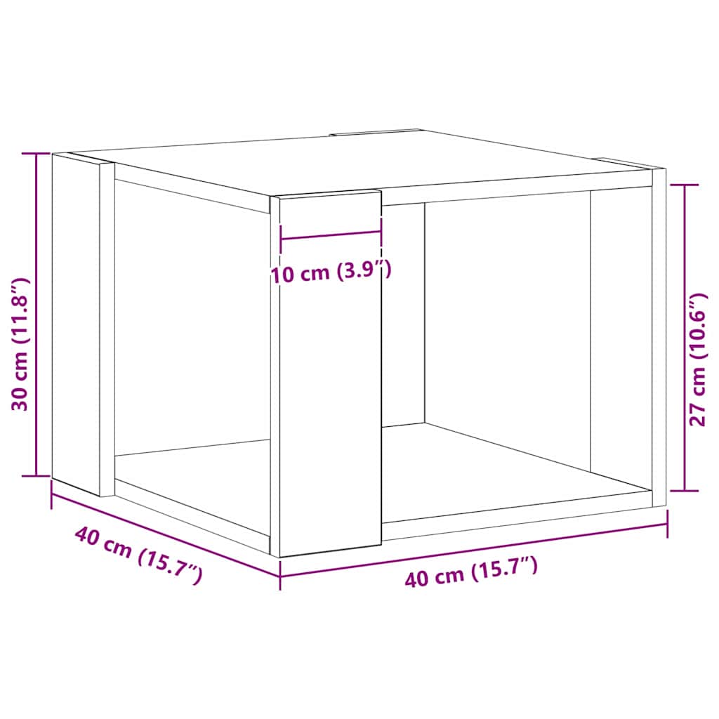 Coffee Table Black Oak 40 x 40 x 30 cm Engineered Wood