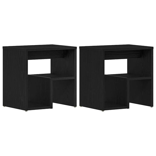 Bedside Cabinet 2 pcs Black Oak 40 x 30 x 40 cm Engineered Wood Bedside Cabinet 2 pcs Black Oak 40 x 30 x 40 cm Engineered Wood