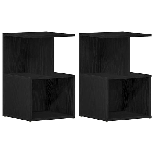 Bedside Cabinet 2 pcs Black Oak 35 x 35 x 55 cm Engineered Wood Bedside Cabinet 2 pcs Black Oak 35 x 35 x 55 cm Engineered Wood