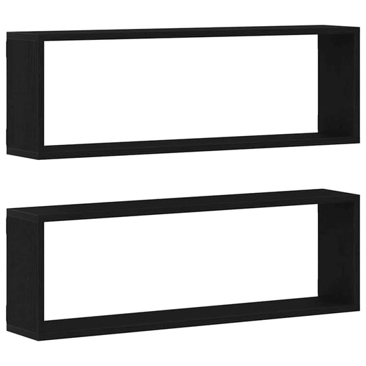 Wall Shelves 2 pcs Black Oak 80 x 15 x 26 cm Engineered Wood Wall Shelves 2 pcs Black Oak 80 x 15 x 26 cm Engineered Wood