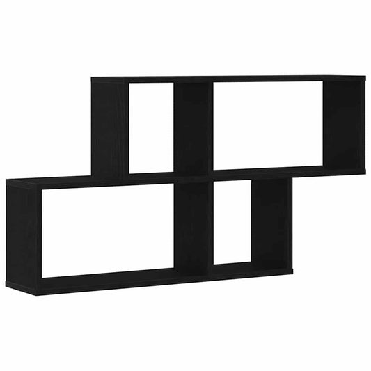 Wall Shelf with Shelf Black Oak 76 x 15 x 53 cm Engineered Wood Wall Shelf with Shelf Black Oak 76 x 15 x 53 cm Engineered Wood