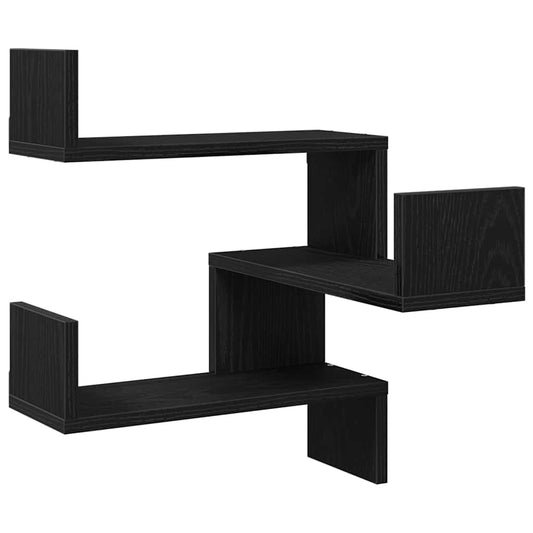 Wall Shelf 2 pcs Black Oak 40 x 40 x 49.5 cm Engineered Wood Wall Shelf 2 pcs Black Oak 40 x 40 x 49.5 cm Engineered Wood