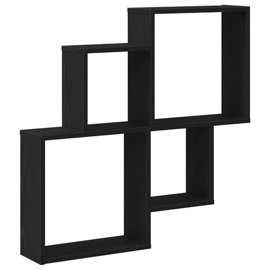 Wall Shelf Black Oak 80 x 15 x 78.5 cm Engineered Wood Wall Shelf Black Oak 80 x 15 x 78.5 cm Engineered Wood