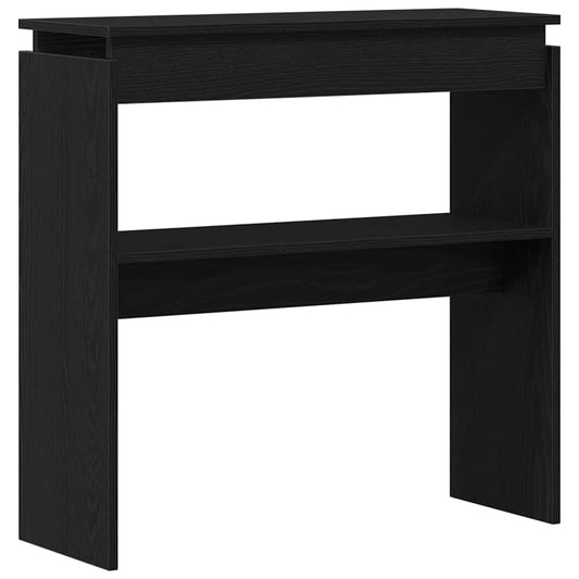 Console Table Black Oak 80 x 30 x 80 cm Engineered Wood Console Table Black Oak 80 x 30 x 80 cm Engineered Wood