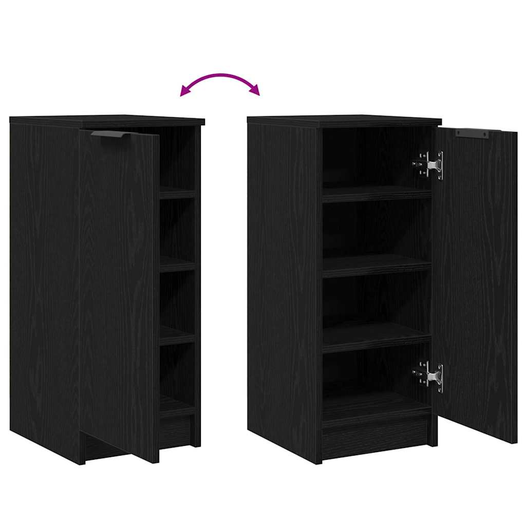 Shoe Cabinet Black Oak 29.5 x 35 x 70 cm Engineered Wood