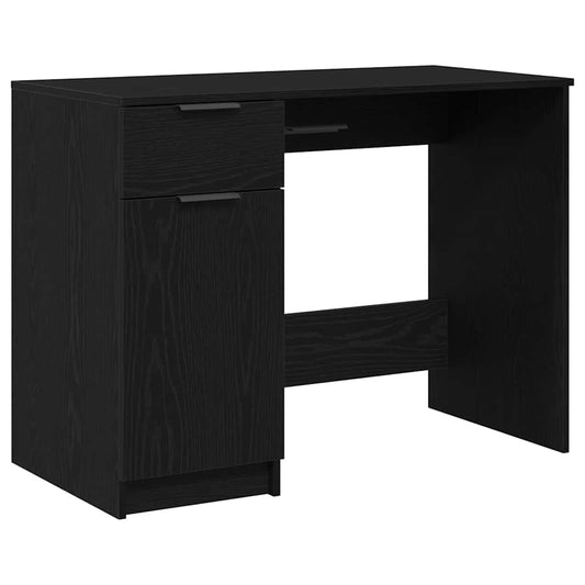 Desk with Drawer Black Oak 100 x 50 x 75 cm Engineered Wood Desk with Drawer Black Oak 100 x 50 x 75 cm Engineered Wood