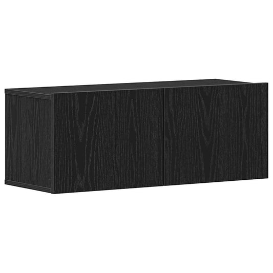 TV Cabinet 2 pcs Black Oak 80 x 30 x 30 cm Engineered Wood TV Cabinet 2 pcs Black Oak 80 x 30 x 30 cm Engineered Wood
